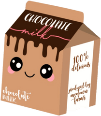 Carton Cute Chocolate Milk Png - Kawaii Chocolate Milk Cartoon