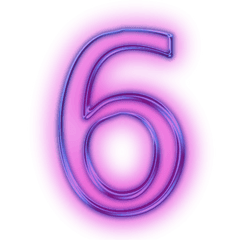 Number 6 Png - Numbers Purple Neon Png