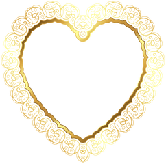 Heart Border Transparent Png Clip Art - Heart Golden Frame Gold Border Png Transparent Background