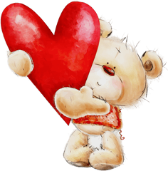 Stuffed Toy Heart Love For Valentines Png Red Transparent