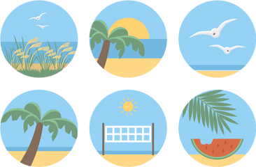 Download Clip Art Cartoon Beach Icon Transprent Png - Beach Cartoon Transparent Beach Png