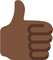 Thumbs Up Emoji With Dark Skin Tone - Black Thumbs Up Emoji Png