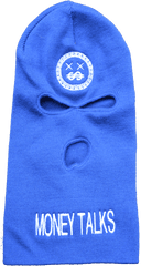 Blue U0026 White Versace Inspired Money Talks Ski Mask - Toque Png