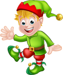 Shelf Santa Claus Christmas Elf Boy - Cartoon Png