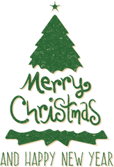 Merry Christmas And Happy New Year - Christmas Tree Png