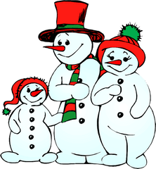 Download Holiday Clipart Snowman Family - Winter Holiday Merry Christmas Snowman Clipart Png