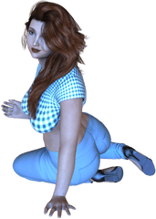 Sexy Woman In 3d Model Free Image - Anime Girl Sitting Png