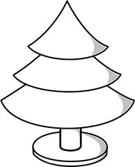 Christmas Tree Outline With Wide Stand Clip Art - Christmas Tree Png