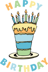 Happy Birthday Party Banner Drawing - Cake Decorating Supply Png