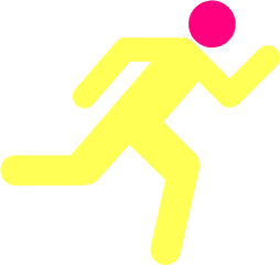 Yellow Pink Running Icon - 5 Ways To Wellbeing Wales - Free PNG