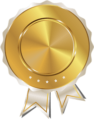 Gold Seal With White Ribbon Png Clipart Image Bingkai - Gold Certificate Badge Png