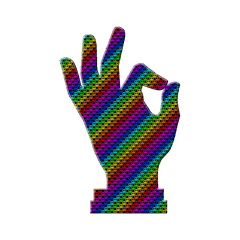 Download Hd Hand Symbol Okay - Rainbow Ok Hand Emoji Png