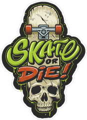 Skateboard Vector Sticker Skate Or Die - Sticker Skateboard Png