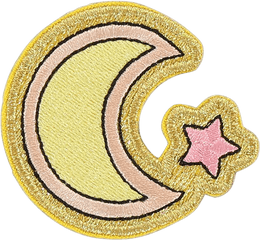 Moon And Star Sticker Patch - Emblem Png