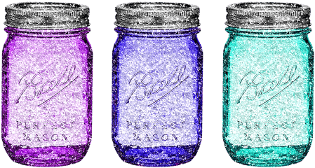 Mason Jars Glitter Flowers Png Jar Transparent Background