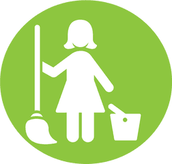 Clean Vector Commercial Cleaning - Green Round Facebook Logo Cleaner Icon Png