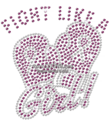 Download Bling Fight Like A Girl Iron - Heart Png