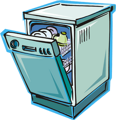 Dishes Clipart Full Dishwasher - Dishwasher Clipart Png