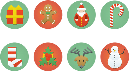 8 Flat Christmas Png Icons - Christmas Icon Flat Design