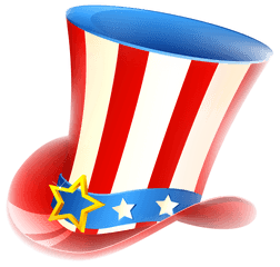 July Uncle Sam Tophat Transparent Png - Transparent Background Uncle Sam Top Hat