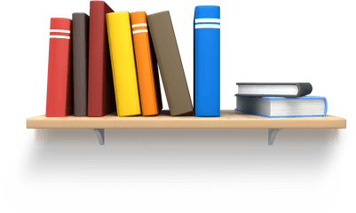 Library Of Book - Books On A Bookshelf Png