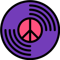 Vinyl Record Png Icon - Peace Symbol Clear Background