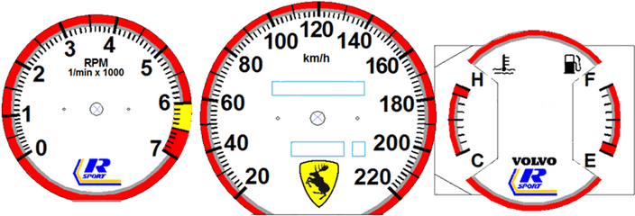 Daves Volvo 240 White Face Gauges - Prancing Moose Png