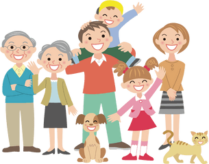 Download Family Vector Cartoon Editorial Happy Hq - Family Png