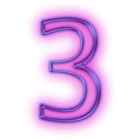 Neon Number Free Download PNG HD