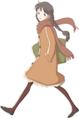 Joint Sitting Brown Hair Png Clipart - Anime Girl Walking Png