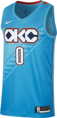 Nike Nba Oklahoma City Thunder Russell - Westbrook City Edition Jersey Png