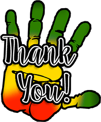 Paint Sticker - Rasta Thank You Card Clipart Full Size Png Rasta