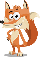 Funny Character With Heart - Fox Cartoon Png Clipart Full Cartoon Transparent Fox