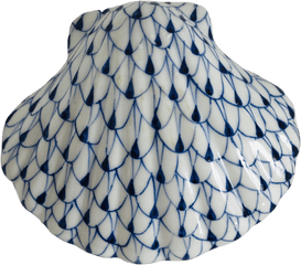 Late 20th Century Andrea By Sadek Blue And White Sea Shell - Lampshade Png
