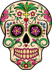 Sugar Skull Clipart - Dia De Los Muertos Mascara Png