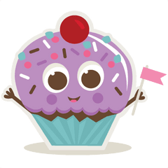 Birthday Cupcake Svg Cut Files For Scrapbooking - Clip Art Png