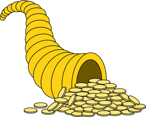 Coin Cornucopia Horn - La Cornucopia Png