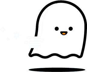 Cute Ghost Lines Png Download - Cute Cartoon Ghost Png