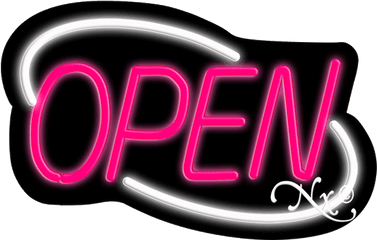 Pink Neon Open Sign - Neon Open Sign Transparent Gif Png
