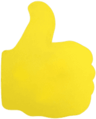 Yellow Foam Hand Thumb Up Transparent Png - Stickpng Yellow Thumbs Up Png