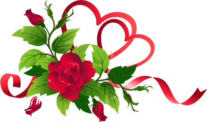 Transparent Hearts And Roses Decor - Design Banner Background Png