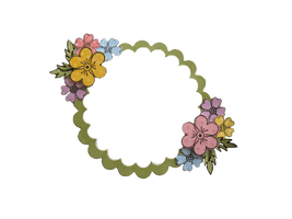 Floral Circle Border Drawing Frame - Free PNG