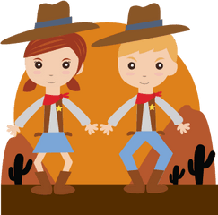 Cowboy Lingo - Cowboy And Cowgirl Cartoon Full Size Png Cute Cowboy And Cowgirl Cartoon