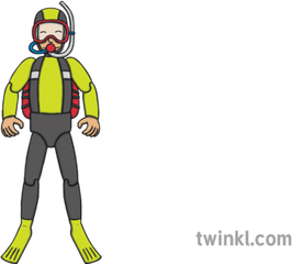 Action Toy Scuba Diver Illustration - Twinkl Cartoon Person Reading Paper Png