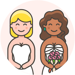 Gowns Lesbian Wedding Free Icon Of Lgbt Illustrations - Lesbian Wedding Icon Png