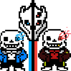 Pixilart - Sans Undertale And Sans Underfell By Dolarespro Sans Pixel Art Png