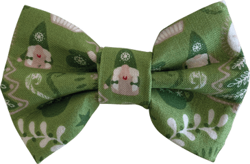 Hygge Christmas Green Bow Tie - Paisley Png