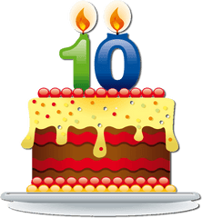 Library Of 10th Birthday Logo Clip Art Freeuse Download Png - 10th Birthday Cake Clipart