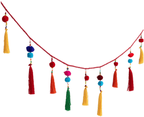 Pom And Tassel Garland - Decorative Png