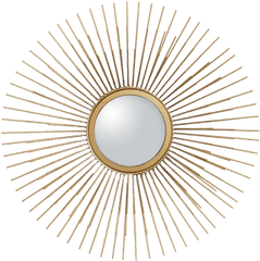 Gold Metal Tri Sunburst Mirror - Mirror Png